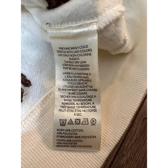 Maeve Puff-Sleeve Embroidered Sweatshirt NWT XXS *flaw - Picture 7 of 11